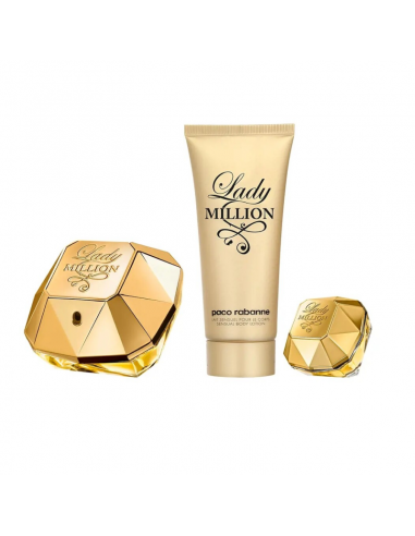 SET DE PERFUME PACO RABANNE COFRE LADY MILLION FEM EDP+BL+MINI 80 CC