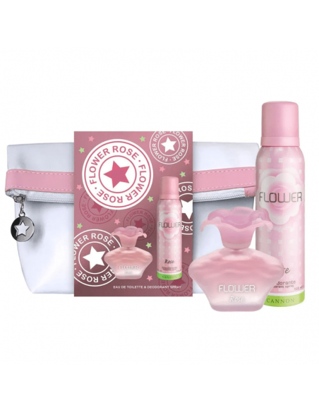 SET DE PERFUME FLOWER ROSE EDTX40CC+DEOX123CC+NECESER  