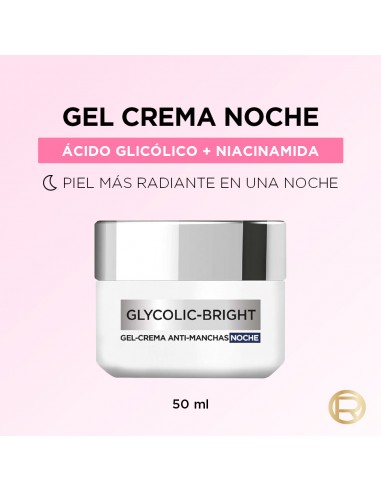 CREMA PARA ROSTRO LOREAL GLYCOLIC BRIGHT NOCHE ANTI-MANCHAS 50 CC