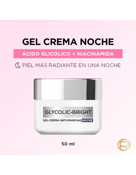 CREMA PARA ROSTRO LOREAL GLYCOLIC BRIGHT NOCHE ANTI-MANCHAS 50 cc