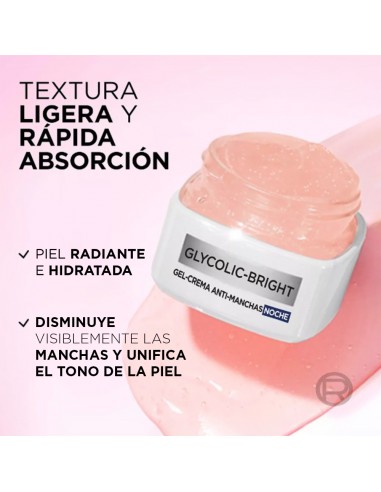 CREMA PARA ROSTRO LOREAL GLYCOLIC BRIGHT NOCHE ANTI-MANCHAS 50 CC