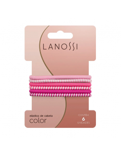 PELO-BROCHES Y COLITAS- LANOSSI ELASTICO DAILY COLOR PINK X6U  