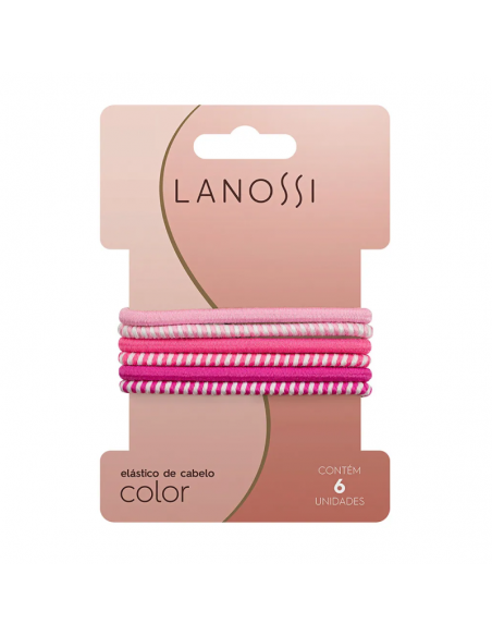 PELO-BROCHES Y COLITAS- LANOSSI ELASTICO DAILY COLOR PINK X6U  