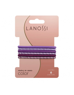 PELO-BROCHES Y COLITAS- LANOSSI ELASTICO DAILY COLOR PURPLE X6U  
