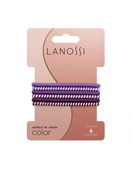 PELO-BROCHES Y COLITAS- LANOSSI ELASTICO DAILY COLOR PURPLE X6U  