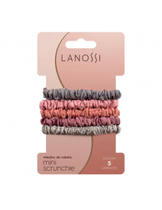 PELO-BROCHES Y COLITAS- LANOSSI ELASTICO M.SCRUNCHIE SILVER ROSEX6U  