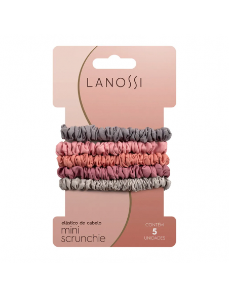 PELO-BROCHES Y COLITAS- LANOSSI ELASTICO M.SCRUNCHIE SILVER ROSEX6U  