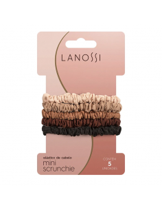 PELO-BROCHES Y COLITAS- LANOSSI ELASTICO M.SCRUNCHIE CAPPUCCINO X6U  