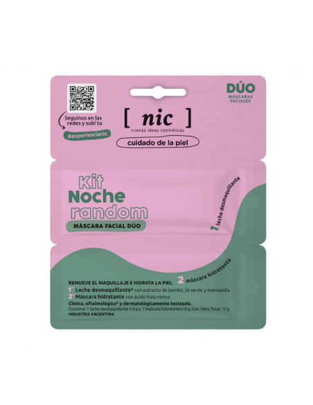 MASCARAS FACIALES NIC DUO KIT NOCHE RANDOM  
