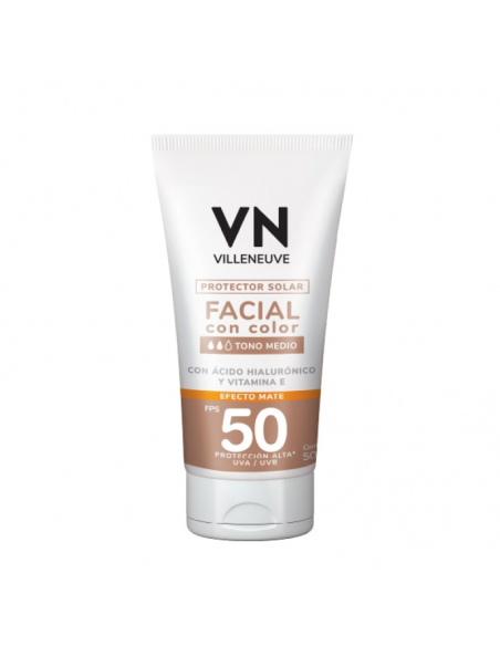 PROTECTOR SOLAR VILLENEUVE FACIAL FPS50 TONO MEDIO 50 CC