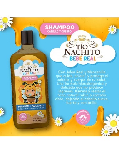 SHAMPOO TIO NACHITO 2EN1 JALEA REAL Y MANZANILLA 400 CC