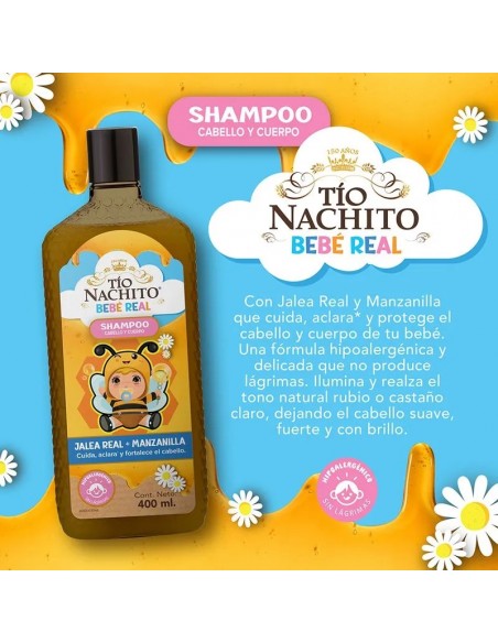 SHAMPOO TIO NACHITO 2EN1 JALEA REAL Y MANZANILLA 400 cc