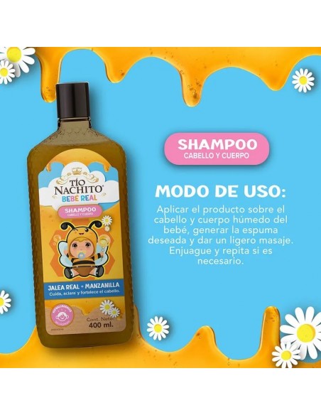 SHAMPOO TIO NACHITO 2EN1 JALEA REAL Y MANZANILLA 400 cc