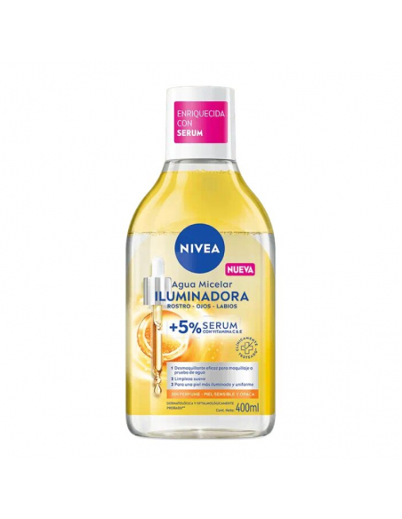 CREMA PARA ROSTRO NIVEA agua micelar ILUMINADORA 400 cc
