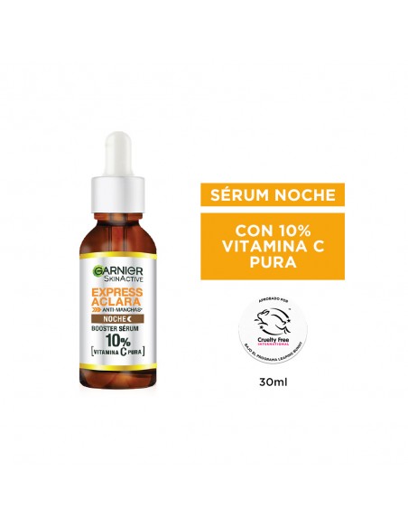 CREMA PARA ROSTRO GARNIER SERUM VITAMINA C EXPRE ACLARA NOCHE 30 cc