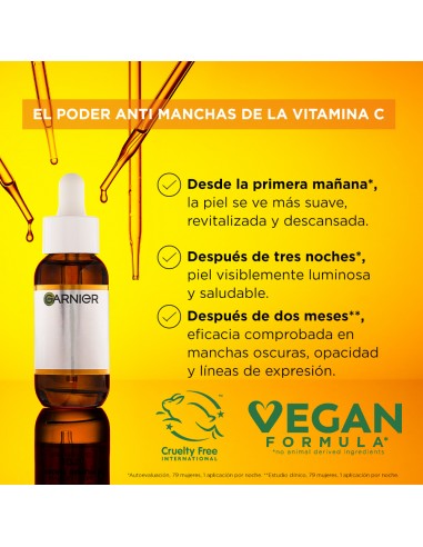 CREMA PARA ROSTRO GARNIER SERUM VITAMINA C EXPRE ACLARA NOCHE 30 CC