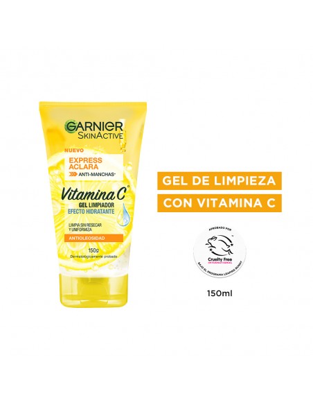 CREMA PARA ROSTRO GARNIER GEL DE LIMPIEZA EXPRESS ACLARA VITC 150 gr