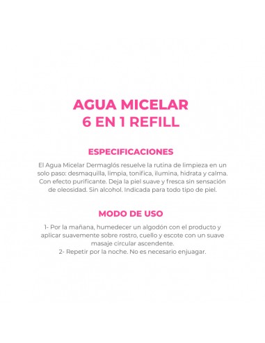 CREMA PARA ROSTRO DERMAGLOS AGUA MICELAR REFILL 200 CC