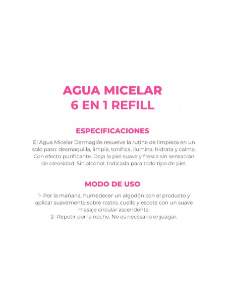 CREMA PARA ROSTRO DERMAGLOS AGUA MICELAR REFILL 200 cc