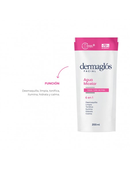CREMA PARA ROSTRO DERMAGLOS AGUA MICELAR REFILL 200 cc