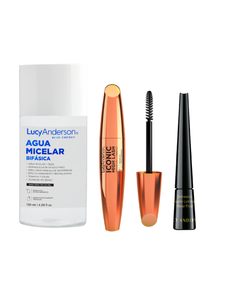 SET DE COSMETICA LUCY ANDERSON MAKE UP AGUA MIC+DELIN LIQ+MASC  