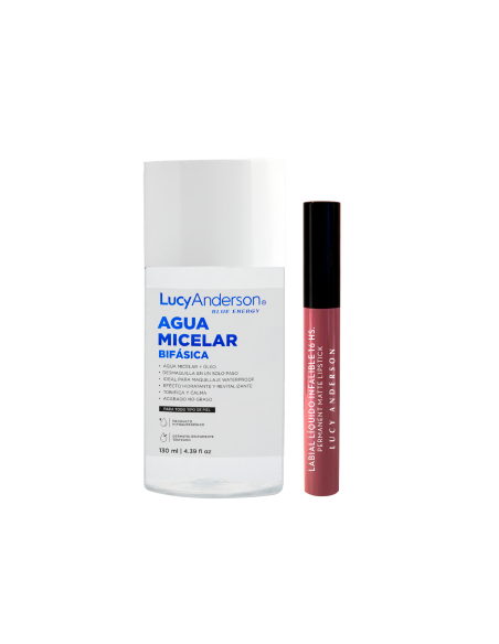 SET DE COSMETICA LUCY ANDERSON MAKE UP AGUA MICELAR+LABIAL INF 204  