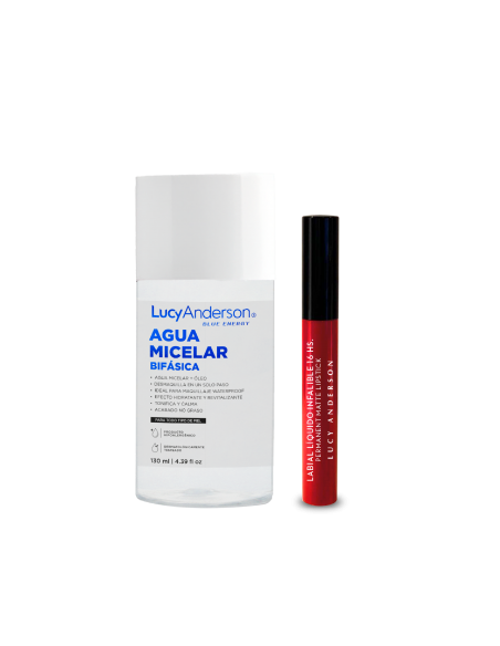 SET DE COSMETICA LUCY ANDERSON MAKE UP AGUA MICELAR+LABIAL INF 203  