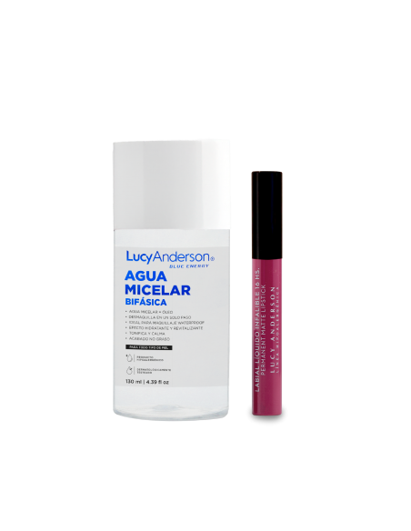 SET DE COSMETICA LUCY ANDERSON MAKE UP AGUA MICELAR+LABIAL INF 202  