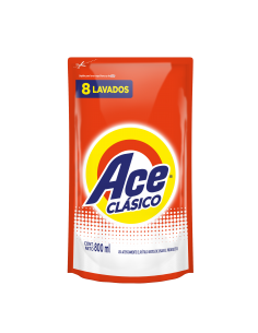 JABON LIQUIDO PARA ROPA ACE clasico doy pack 800 cc