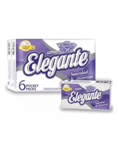 PAÑUELOS DESCARTABLES ELEGANTE pocket pack 6X10 un doble hoja 10 un