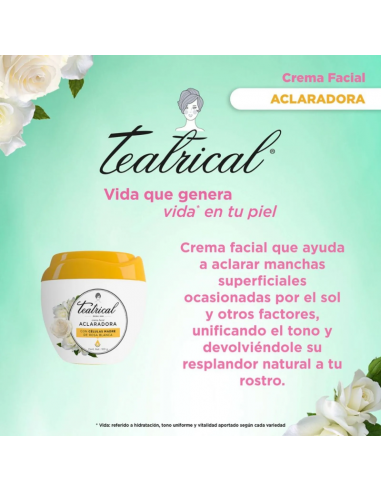 CREMA PARA ROSTRO TEATRICAL ACLARADORA 100 GR