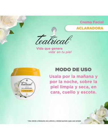 CREMA PARA ROSTRO TEATRICAL ACLARADORA 200 GR