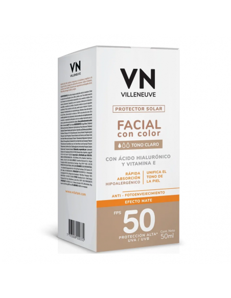 PROTECTOR SOLAR VILLENEUVE FACIAL FPS50 TONO CLARO 50 cc