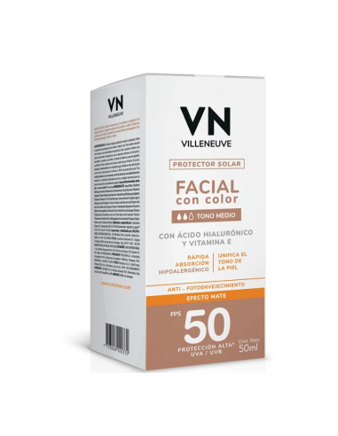 PROTECTOR SOLAR VILLENEUVE FACIAL FPS50 TONO MEDIO 50 CC
