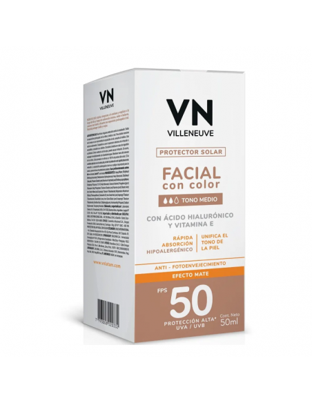 PROTECTOR SOLAR VILLENEUVE FACIAL FPS50 TONO MEDIO 50 CC