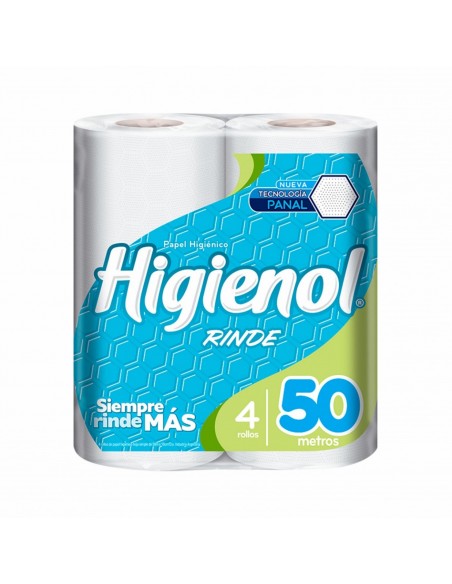 PAPEL HIGIENICO HIGIENOL RINDE 50MTS 4 UN