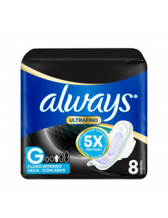 TOALLAS FEMENINAS ALWAYS ultra seca nocturna 8 un