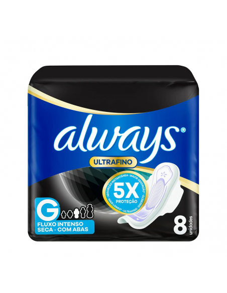 TOALLAS FEMENINAS ALWAYS ultra seca nocturna 8 un