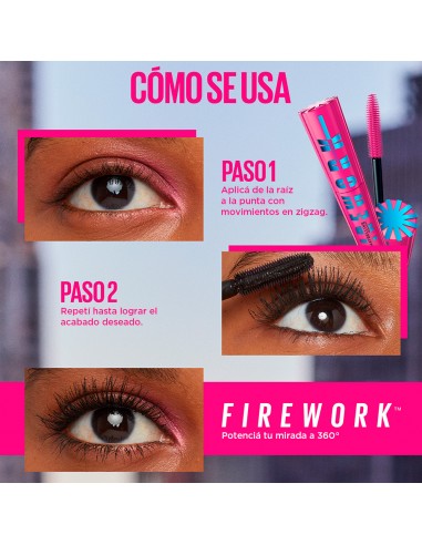 MASCARA PARA PESTAÑAS MAYBELLINE FIREWORK WTP VERY BLACK  