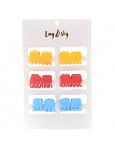 PELO-BROCHES Y COLITAS- LUCY AND SKY SET BROCHE MINI RECTANGULAR 12 un