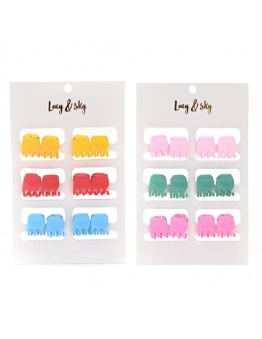 PELO-BROCHES Y COLITAS- LUCY AND SKY SET BROCHE MINI RECTANGULAR 12 UN
