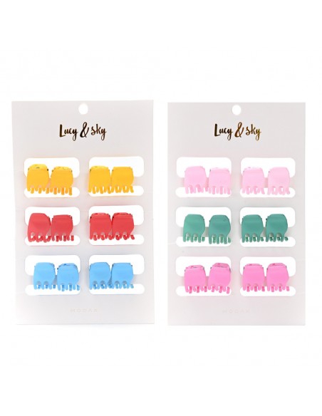 PELO-BROCHES Y COLITAS- LUCY AND SKY SET BROCHE MINI RECTANGULAR 12 un
