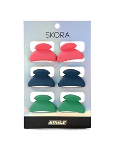 PELO-BROCHES Y COLITAS- SKORA SET BROCHE COLOR 7CM 6 un