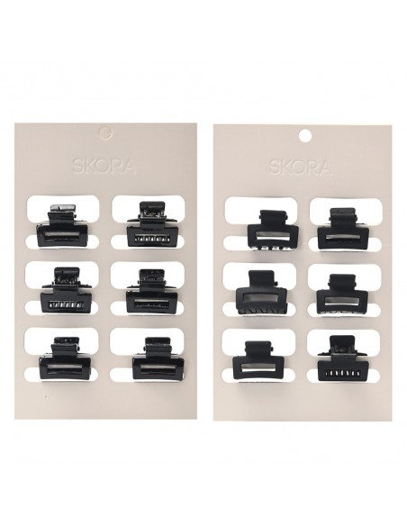 PELO-BROCHES Y COLITAS- SKORA SET RECTANGULAR 6 un