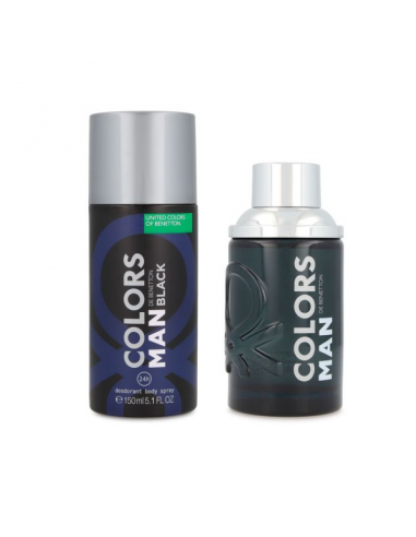SET DE PERFUME BENETTON COLORS BLACK EDT + DEO X150 100 CC