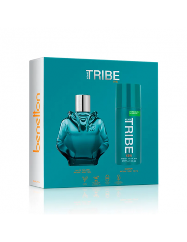 SET DE PERFUME BENETTON TRIBE COOL EDT + DEO X150 CC 90 CC
