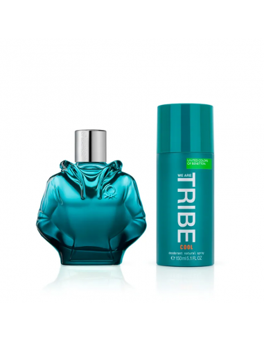 SET DE PERFUME BENETTON TRIBE COOL EDT + DEO X150 CC 90 CC