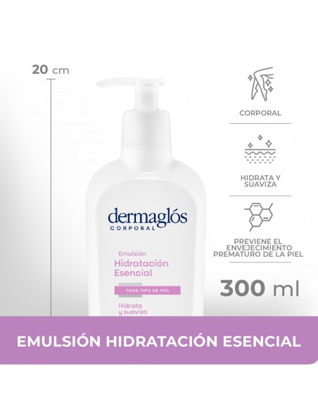 CREMA PARA CUERPO DERMAGLOS EMULSION HIDRATANTE ESENCIAL 300 cc