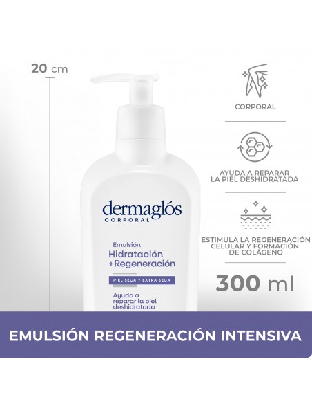 CREMA PARA CUERPO DERMAGLOS EMULSION HIDRATANTE+REGENERACION 300 cc