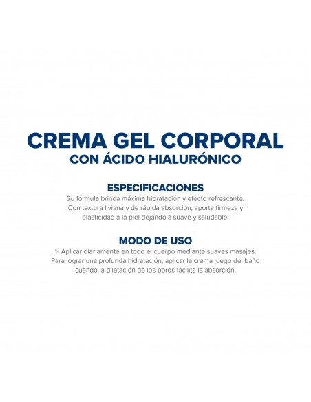 CREMA PARA CUERPO DERMAGLOS ULTRA HIDRATANTE GEL HIALURONICO 300 gr